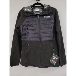 NEW XS Columbia Titanium Snowfield Hybrid Omni Heat Hooded Goose Down Jacket